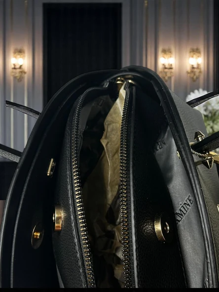 Armine Kartlık ve Bileklik Hediyeli El Ve Kol Çantası Omuz Çantası VS.BLKT.0393 - Resim 7