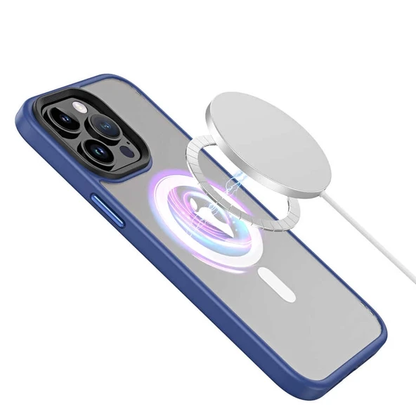 Apple iPhone 13 Pro Max Kılıf Wireless Şarj Özellikli Zore Hibrit M-safe Kapak - 2