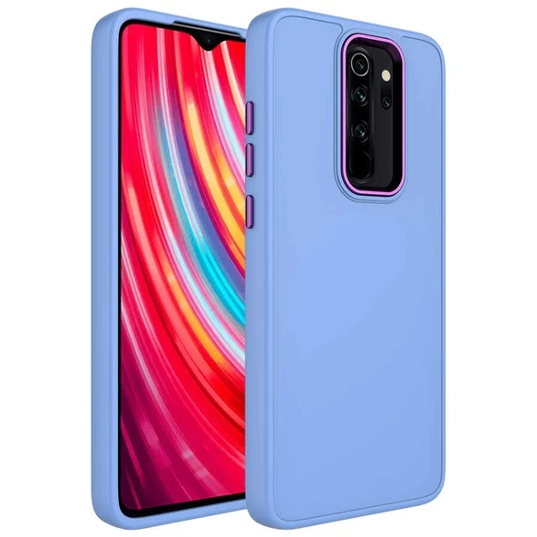 Xiaomi Redmi Note 8 Pro Kılıf Metal Çerçeve ve Buton Tasarımlı Silikon Zore Luna Kapak ürün görseli