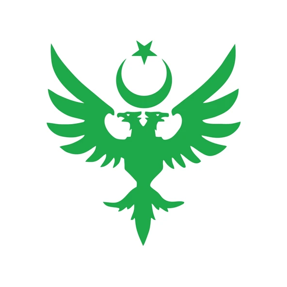 Çift Başlıklı Kartal ve Ay Yıldız Sticker 17x17 Cm Yeşil ürün görseli