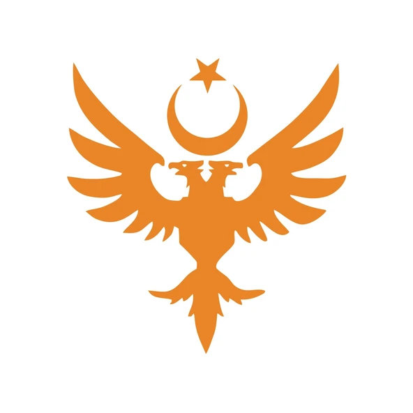 Çift Başlıklı Kartal ve Ay Yıldız Sticker 17x17 Cm Turuncu ürün görseli