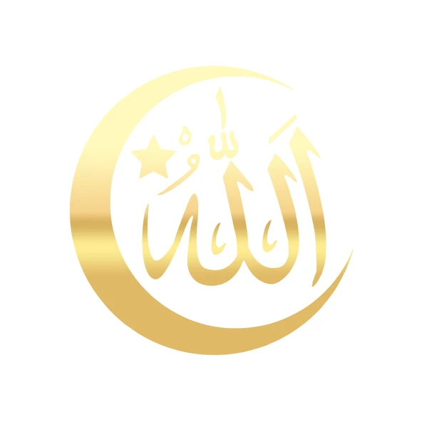 Türk Bayrağı ve Allah Sticker 17x17 Cm Gold ürün görseli