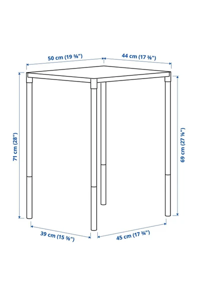 FEJAN Balkon Masası, Beyaz, Uzunluk: 50 cm Genişlik: 44 cm Yükseklik: 71 cm - 3