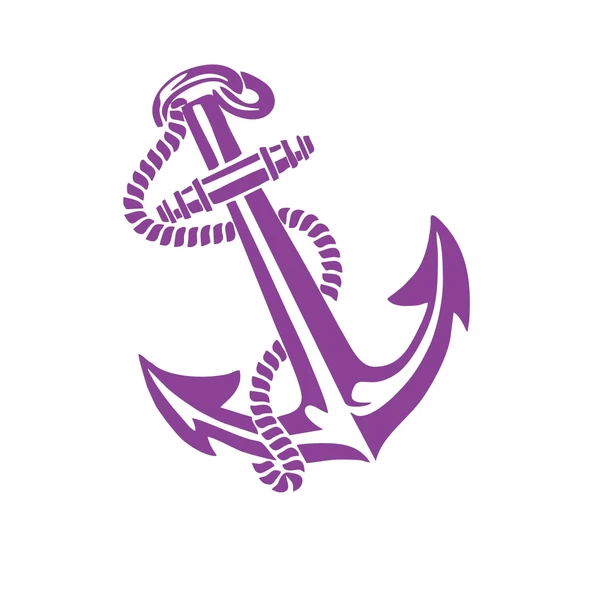 Denizci Çapası Sticker 17x17 Cm Mor ürün görseli