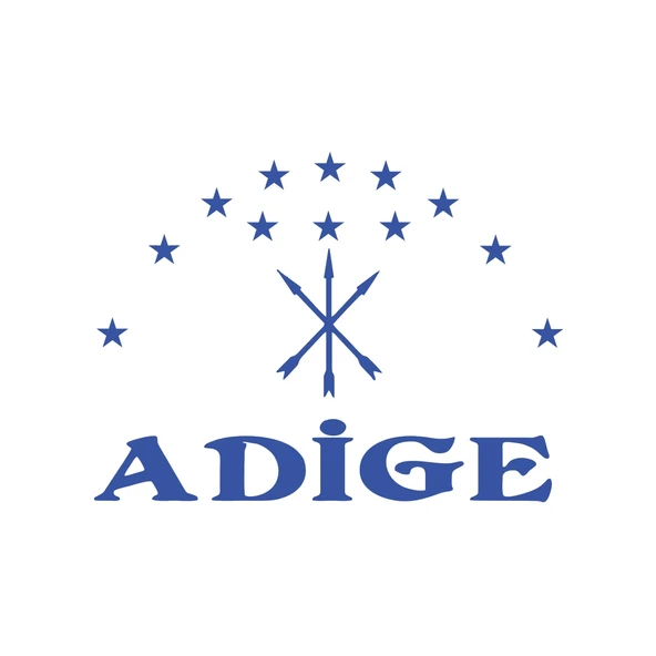 Adige Çerkez Bayrağı Sticker 17x17 Cm Mavi