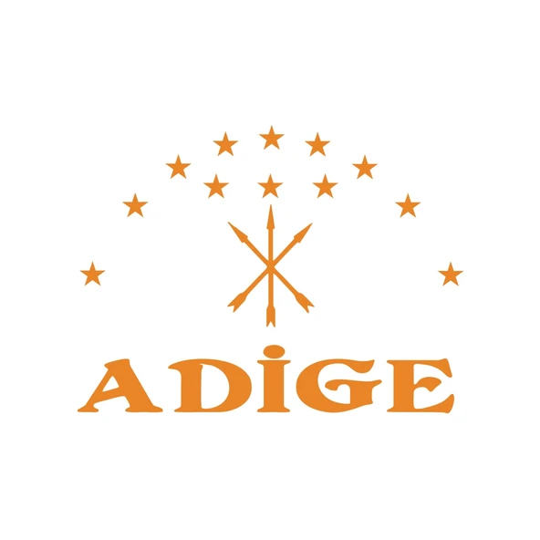 Adige Çerkez Bayrağı Sticker 17x17 Cm Turuncu