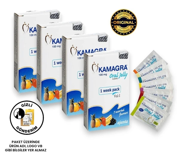 Orjinal Kamağra Meyveli oral Jell 7 Ayrı Meyve Aromalı jel 4 Kutu
