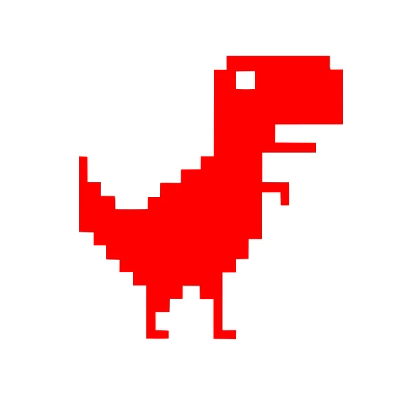 Piksel Dinozor Sticker 17x17 Cm Kırmızı ürün görseli