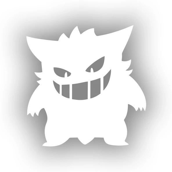 Pokemon Gengar Araba Stickeri 17x17 Cm Beyaz