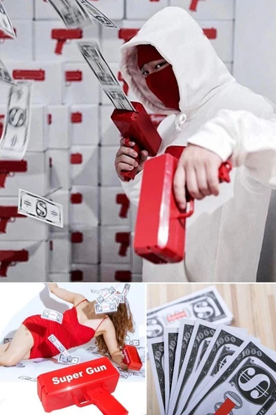 Para Fırlatma Saçma Tabancası Top Supreme Banknot Süper Para Silah Oyuncaklar Parti Oyunu - 8