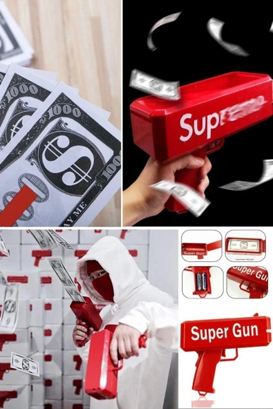 Para Fırlatma Saçma Tabancası Top Supreme Banknot Süper Para Silah Oyuncaklar Parti Oyunu - 10