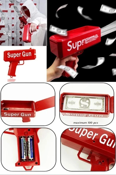 Para Fırlatma Saçma Tabancası Top Supreme Banknot Süper Para Silah Oyuncaklar Parti Oyunu - 5