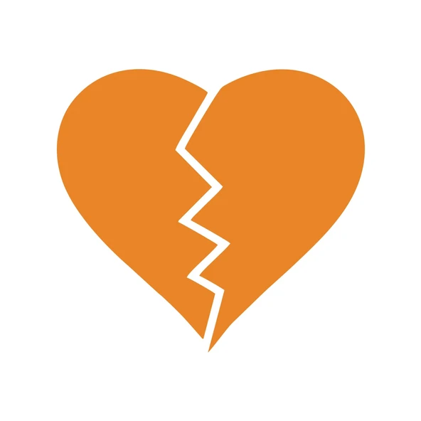 Kırık Kalp Araba Stickeri 17x17 Cm Turuncu ürün görseli