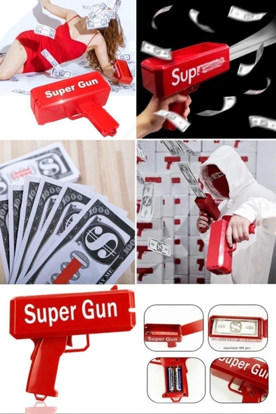 Para Fırlatma Saçma Tabancası Top Supreme Banknot Süper Para Silah Oyuncaklar Parti Oyunu - 6