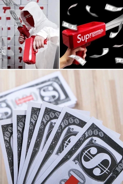 Para Fırlatma Saçma Tabancası Top Supreme Banknot Süper Para Silah Oyuncaklar Parti Oyunu - 11