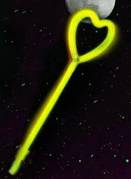 Nessiworld Karanlıkta Yanan Glow Stick Partisi Kalp Şekilli Asa Sopa 6 Renk 6 Adet - 5