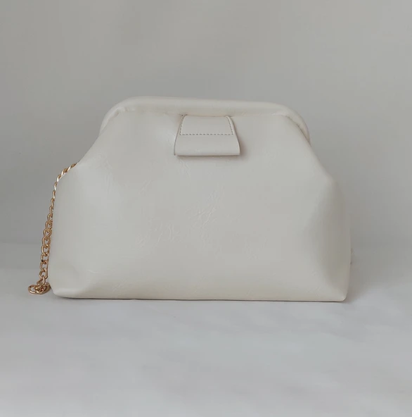 252AA105 Model Sarach Marka Bej Renk Zincir Kulp Omuz Çantası - 3