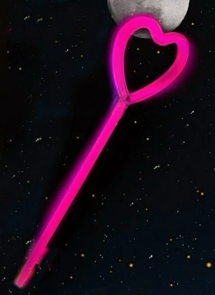 Nessiworld Karanlıkta Yanan Glow Stick Partisi Kalp Şekilli Asa Sopa 6 Renk 6 Adet - 4