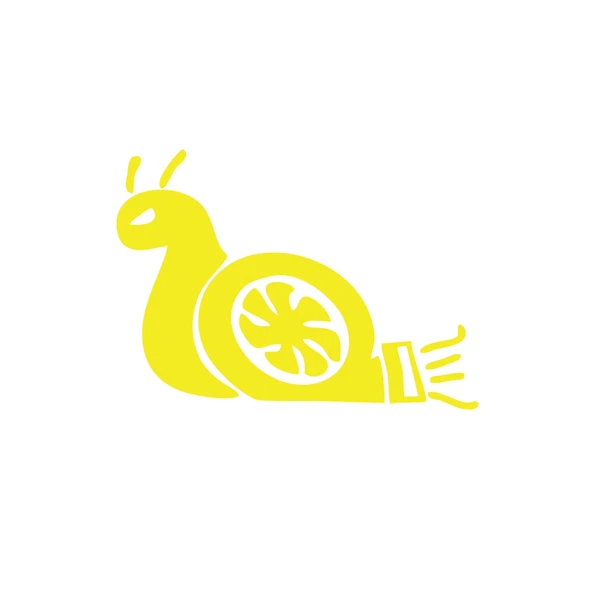 Salyangoz Araba Sticker 17x17 Cm Sarı ürün görseli