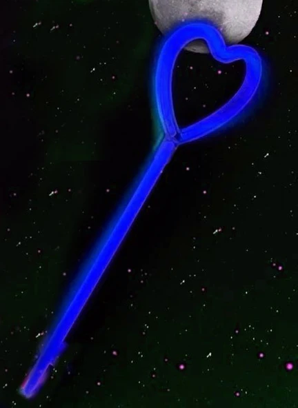 Nessiworld Karanlıkta Yanan Glow Stick Partisi Kalp Şekilli Asa Sopa 6 Renk 6 Adet - 3