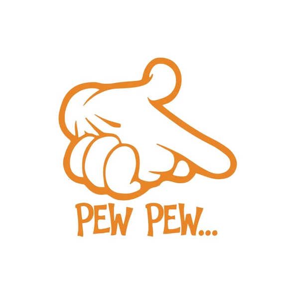 Pew Pew Araba Stickeri 17x17 Cm Turuncu