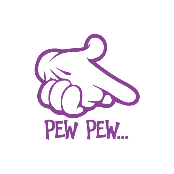 Pew Pew Araba Stickeri 17x17 Cm Mor