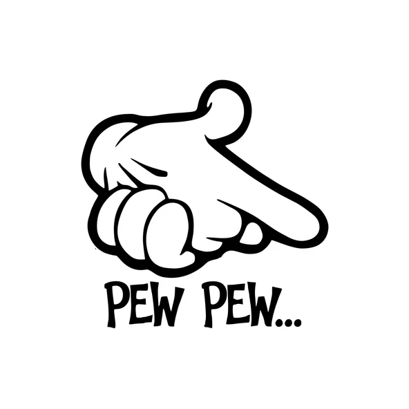 Pew Pew Araba Stickeri 17x17 Cm Siyah