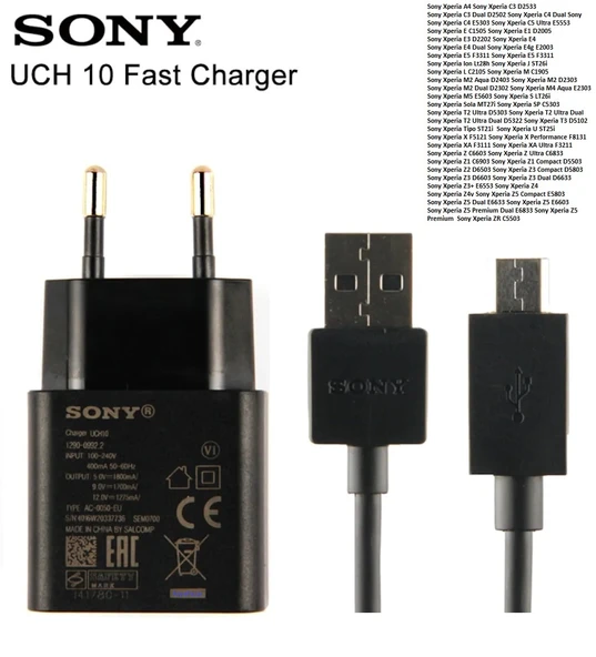Sony  Hızlı Şarj Cihaz Aleti Uch10 ve Micro Usb Kablosu X,XA,XP,ZR ürün görseli