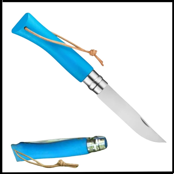 Uyguna-Yakala Gök Mavisi  - Katlanır Cep Çakısı - Gürgen Ağacı Sap - CAK.606 ürün görseli