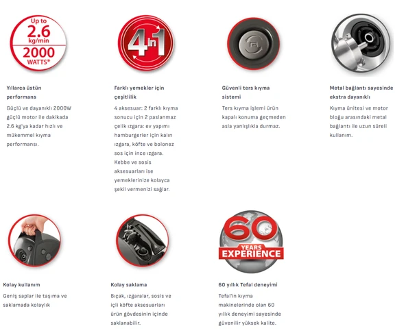 Tefal HV8 4in1 2000 Watt Kıyma Makinesi - 1510001407 - 4