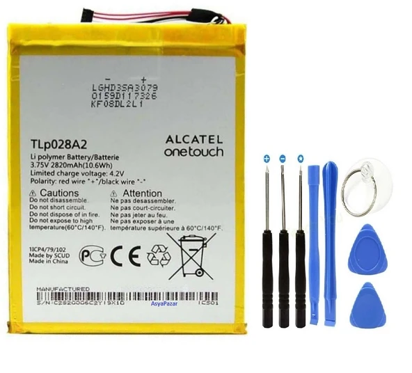 Alcatel OneTouch Pixi 3 Tablet Pil Batarya TLp028A2 ve Tamir Seti ürün görseli
