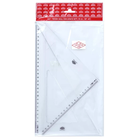 Hatas Teknik Öğrenci Gönye Seti 0807 ürün görseli 1