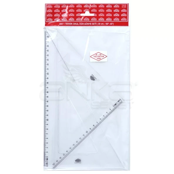 Hatas Teknik Okul Öğrenci Gönye Seti 30cm/60-45