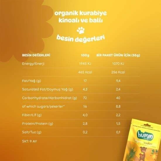 Nessiworld Humm Organik Ballı ve Kinoalı Kurabiye 55 Gr - 5