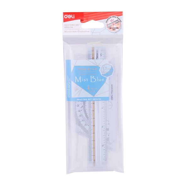 Deli Cetvel Seti 4’lü 15cm G02404 ürün görseli 1