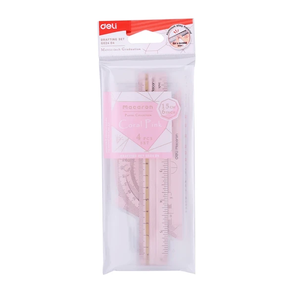 Deli Cetvel Seti 4’lü 15cm G02404 - Resim 2