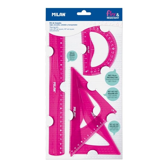 MILAN 359801P ACID PEMBE ESNEK CETVEL SETİ - 4'LÜ