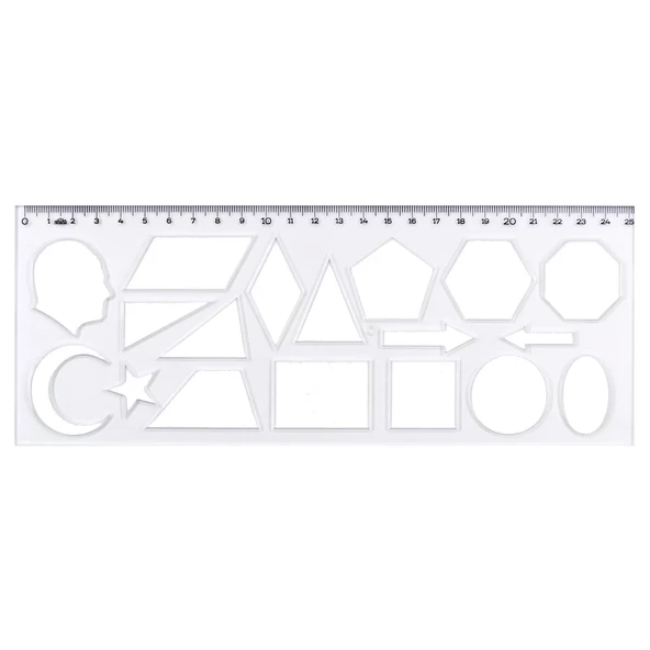 Hatas Geometrik Şekiller Şablonu 25 cm 02285 - Resim 2