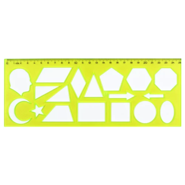 Hatas Geometrik Şekiller Şablonu 25 cm 02285 - Resim 3