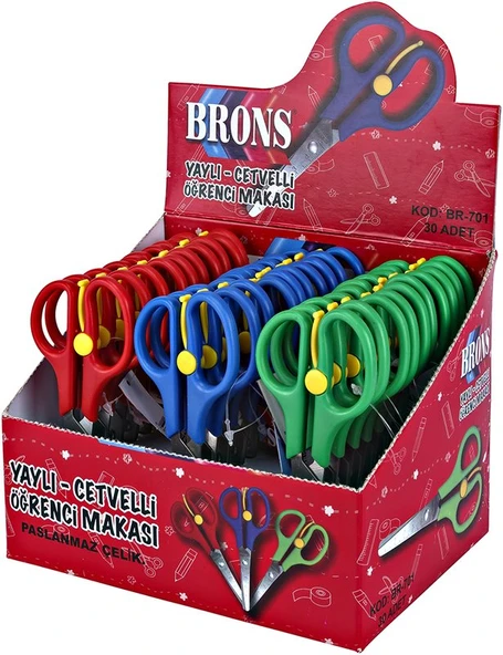BRONS BR-701 ÖĞRENCİ MAKASI YAYLI CETVELİ - Resim 4
