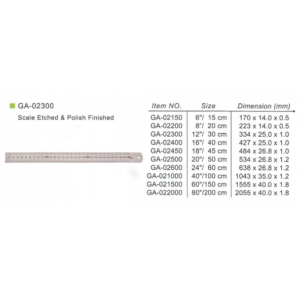 Golden Way Çelik Cetvel GA-2500 50cm