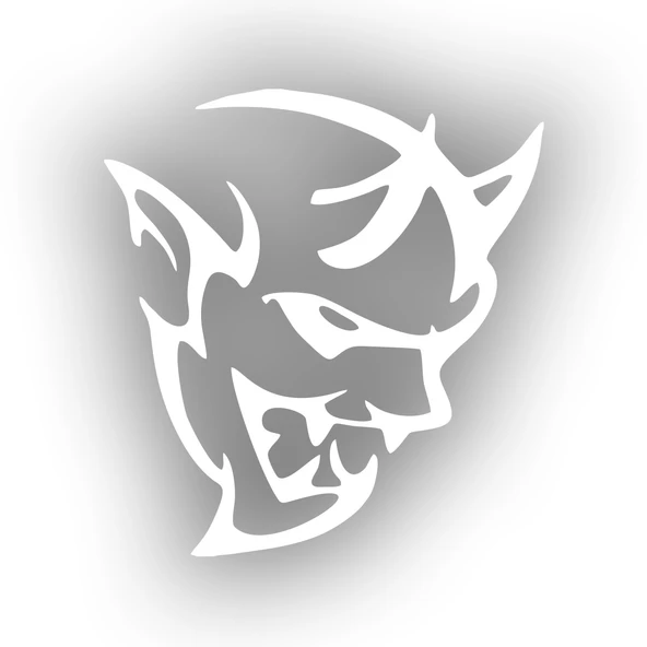 Şeytan Araba Sticker 17x17 Cm Beyaz ürün görseli