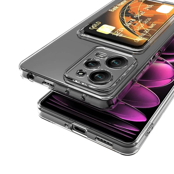 Xiaomi Redmi Note 12 Pro 5G Kılıf Kartlıklı Şeffaf Zore Setra Clear Silikon Kapak - Resim 5
