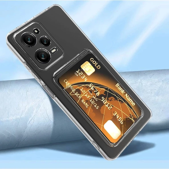 Xiaomi Redmi Note 12 Pro 5G Kılıf Kartlıklı Şeffaf Zore Setra Clear Silikon Kapak - Resim 2