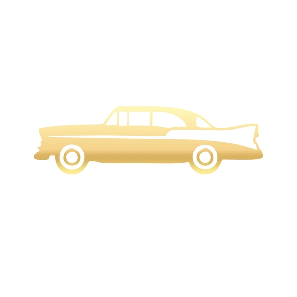 Klasik Araba Araba Sticker 17x17 Cm Gold ürün görseli