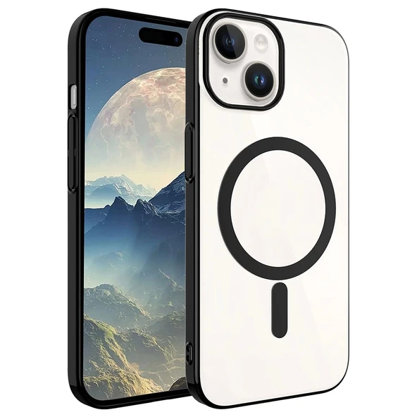 Apple iPhone 15 Kılıf Zore Wireless Şarj Özellikli Pixel M-safe Kapak
