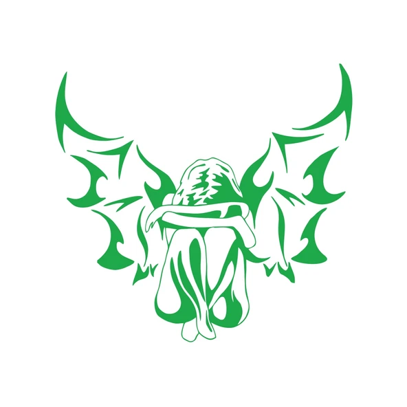 Melek Araba Sticker 17x17 Cm Yeşil ürün görseli