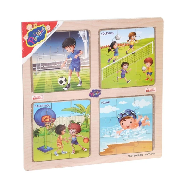 ONY-343/344/345/346 Ahşap Eğitici 4'lü Puzzle -Onyıl - 1