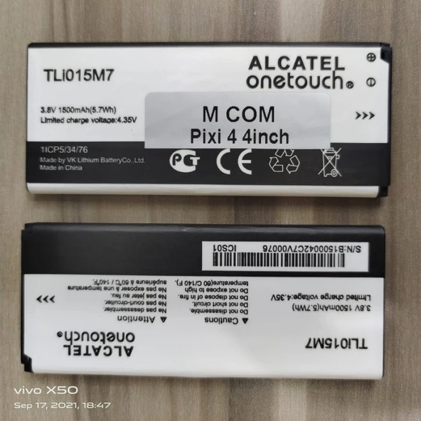 ALCATEL ONE TOUCH PİXİ 4 TLi015m7 OT-4034/4034D  BATARYA PİL - Resim 3