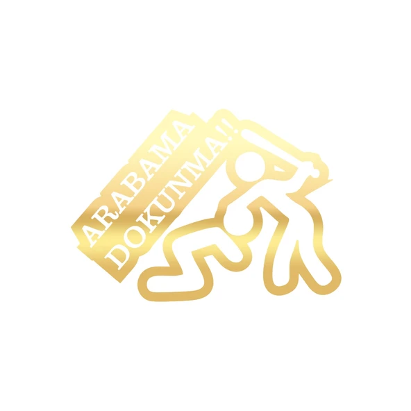 Arabama Dokunma Araba Sticker 17x17 Cm Gold ürün görseli